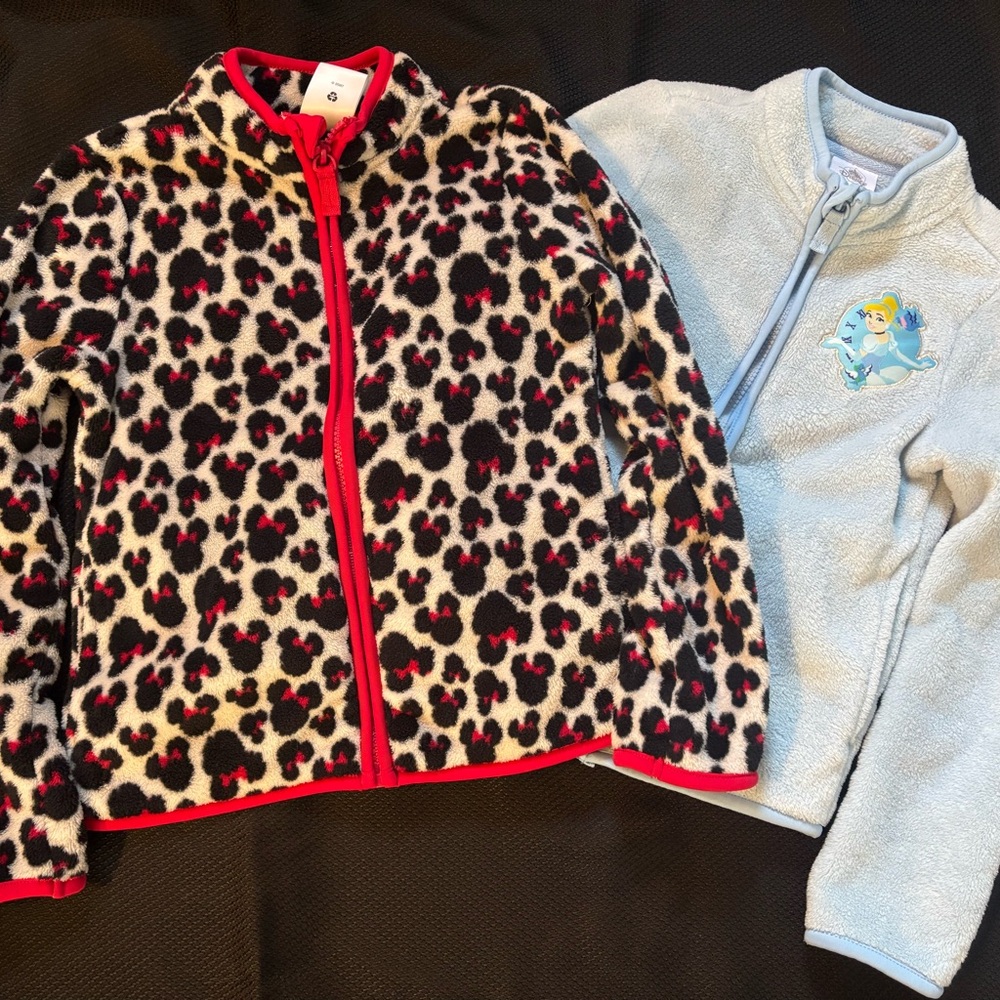 Disney Red and Light Blue Kids Fleece Jackets